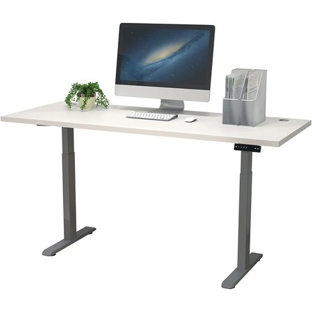 WE'RE IT Lift it, 72"x30" Electric Sit Stand Desk, 4 Memory/1 USB LED Control, White Top, Silver Base VL22BS7230-459